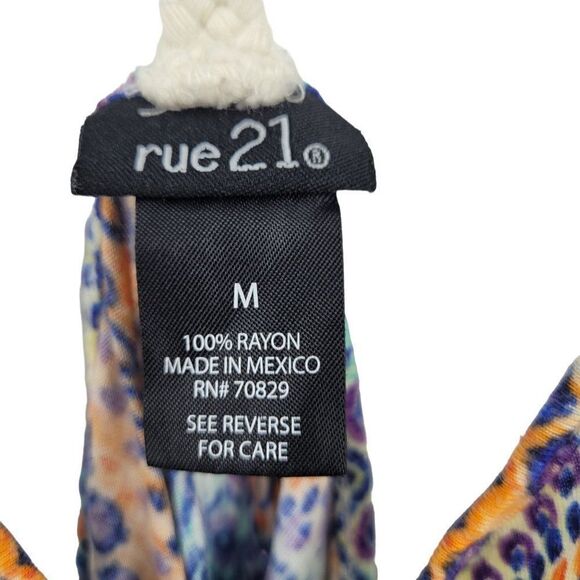 Rue21 Crop‎ Top M Rope Racerback See Through Lace Chevron Swing Hippie Festival - Picture 10 of 10